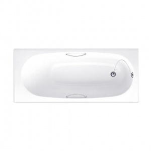 415BH226D(H) อ่างอาบน้ำ แบบมีมือจับ พร้อมสะดือสายโซ่ สีขาว รุ่น แซนต้า HYG..jpg